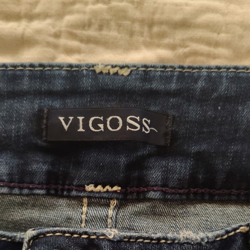 Vigoss Medium Blue Denim Capri Pants - Picture 2 of 5
